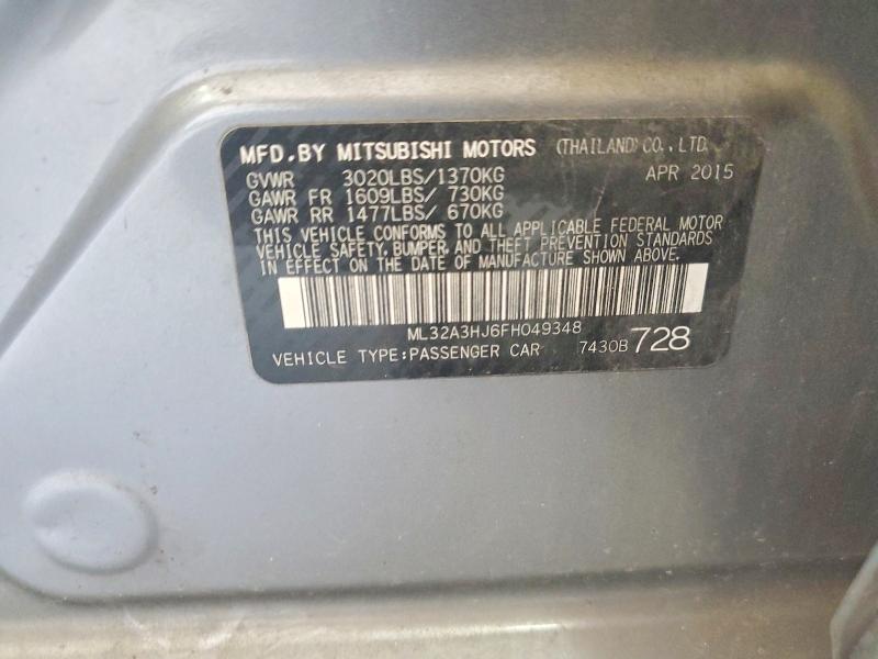Aukcja sprzedaży 2015 Mitsubishi Mirage, vin: ML32A3HJ6FH049348, numer aukcji: 85637385