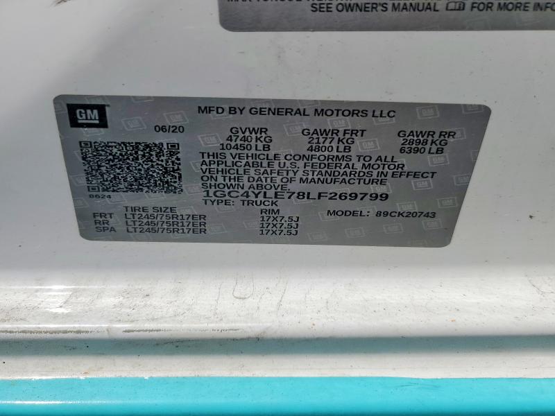 Продажа на аукционе авто 2020 Chevrolet Silverado, vin: 1GC4YLE78LF269799, номер лота: 61289176
