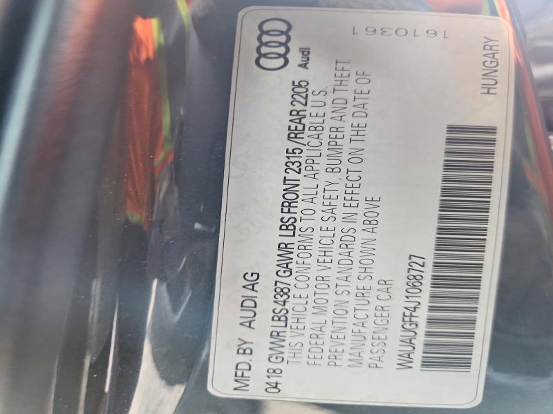 Продаж на аукціоні авто 2018 Audi A3, vin: WAUAUGFF4J1068727, номер лоту: 60450626