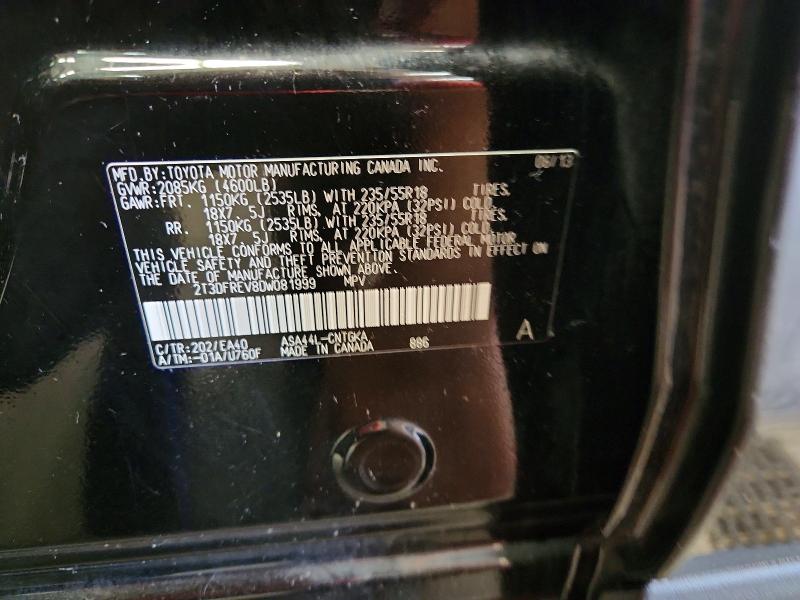 Aukcja sprzedaży 2013 Toyota Rav4, vin: 2T3DFREV8DW081999, numer aukcji: 62283786