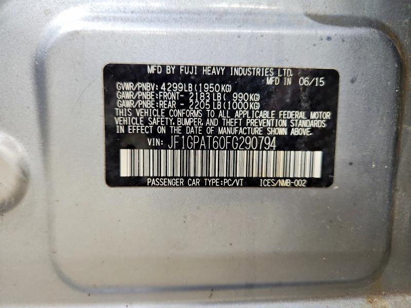 Aukcja sprzedaży 2015 Subaru Impreza, vin: JF1GPAT60FG290794, numer aukcji: 61319866