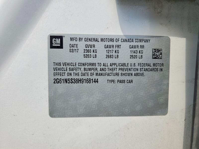 2017 Cadillac Xts მანქანა იყიდება აუქციონზე, vin: 2G61N5S38H9168144, აუქციონის ნომერი: 61971616