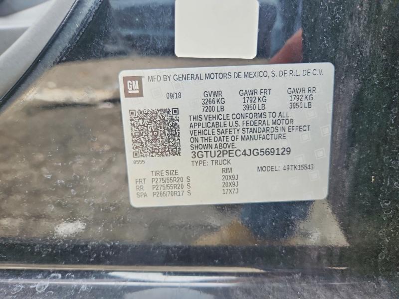 63285476 :رقم المزاد ، 3GTU2PEC4JG569129 vin ، 2018 Gmc Sierra مزاد بيع