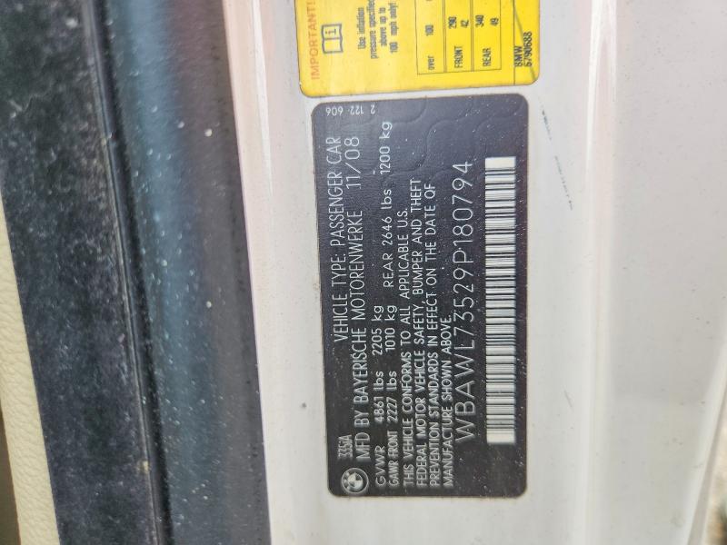 58751826 :رقم المزاد ، WBAWL73529P180794 vin ، 2009 Bmw 335 مزاد بيع