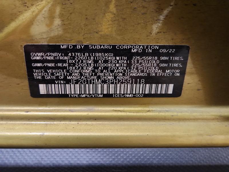 62579596 :رقم المزاد ، JF2GTHMC3PH259118 vin ، 2023 Subaru Crosstrek مزاد بيع