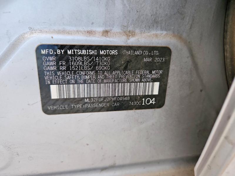Aukcja sprzedaży 2023 Mitsubishi Mirage, vin: ML32FUFJ2PHF04548, numer aukcji: 85975335