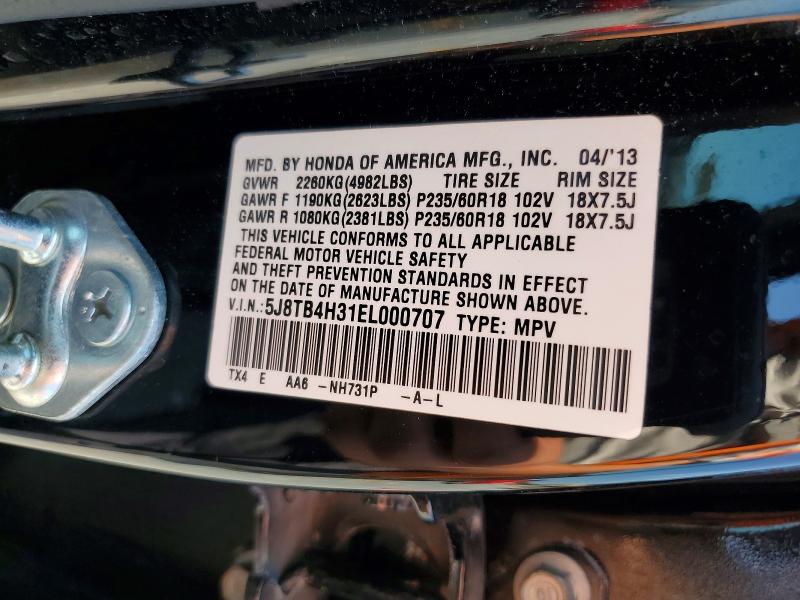 Продаж на аукціоні авто 2014 Acura Rdx, vin: 5J8TB4H31EL000707, номер лоту: 61509556