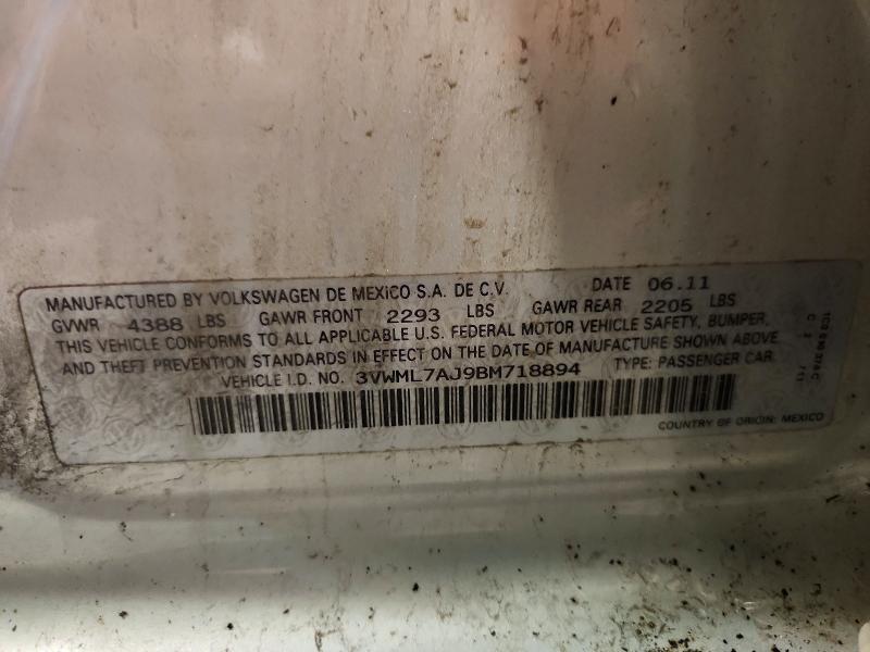 60436356 :رقم المزاد ، 3VWML7AJ9BM718894 vin ، 2011 Volkswagen Jetta مزاد بيع