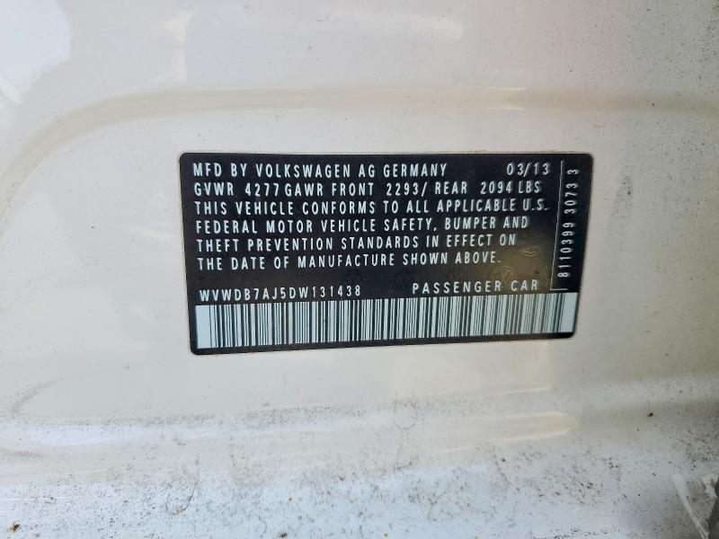 85992895 :رقم المزاد ، WVWDB7AJ5DW131438 vin ، 2013 Volkswagen Golf مزاد بيع