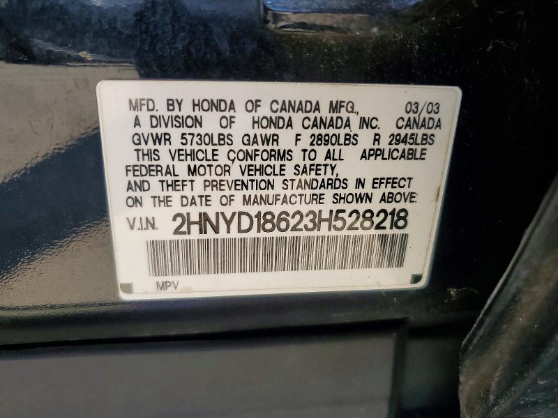 Aukcja sprzedaży 2003 Acura Mdx, vin: 2HNYD18623H528218, numer aukcji: 59326626