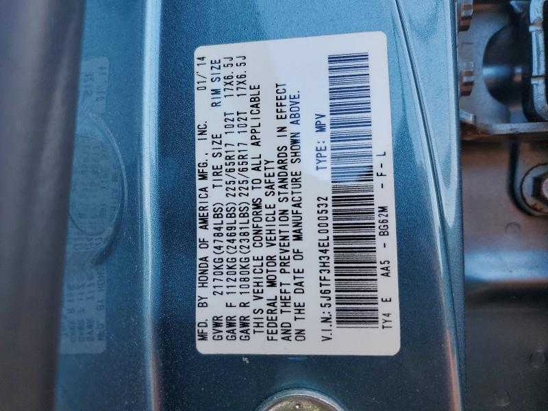 61612096 :رقم المزاد ، 5J6TF3H34EL000532 vin ، 2014 Honda Crosstour مزاد بيع