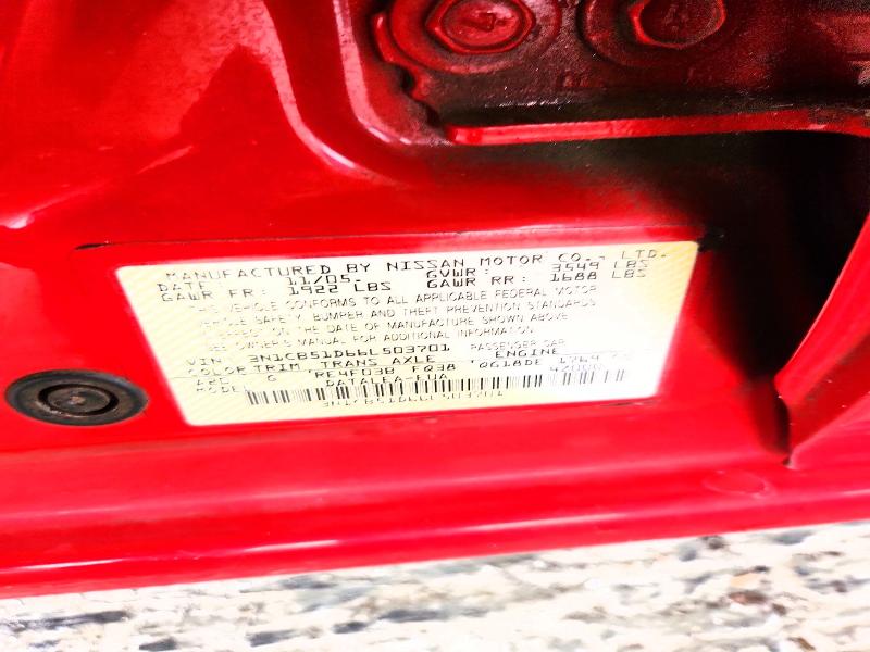 62657196 :رقم المزاد ، 3N1CB51D66L503701 vin ، 2006 Nissan Sentra مزاد بيع