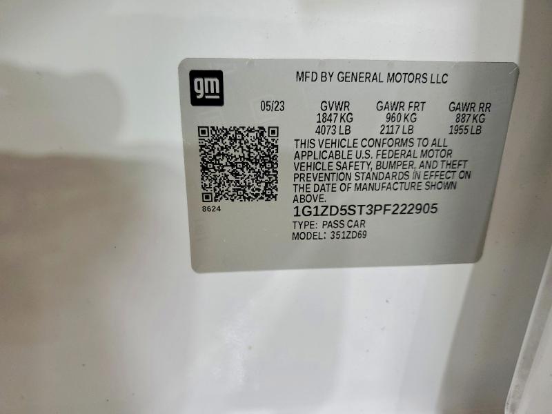 62833806 :رقم المزاد ، 1G1ZD5ST3PF222905 vin ، 2023 Chevrolet Malibu مزاد بيع