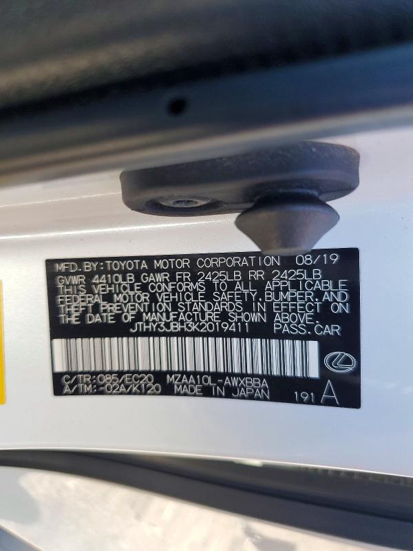 Продаж на аукціоні авто 2019 Lexus Ux, vin: JTHY3JBH3K2019411, номер лоту: 61434036