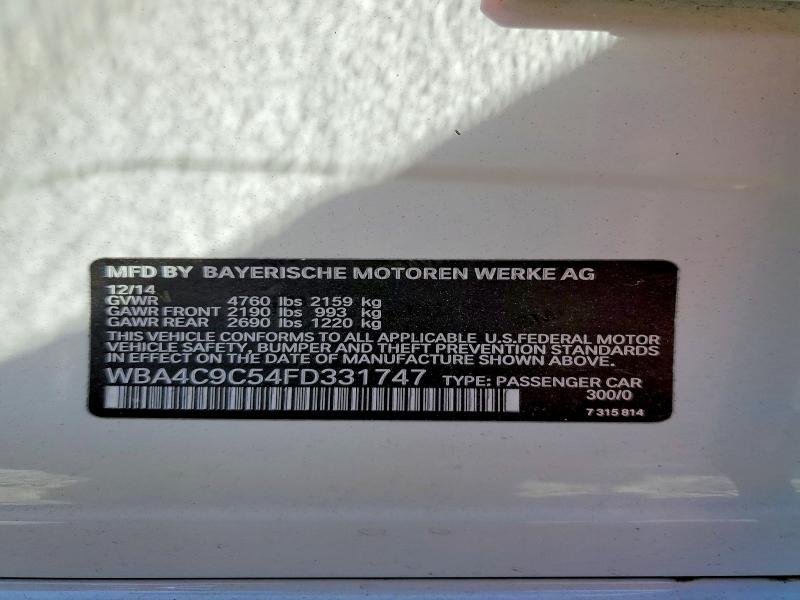 61402856 :رقم المزاد ، WBA4C9C54FD331747 vin ، 2015 Bmw 428 مزاد بيع