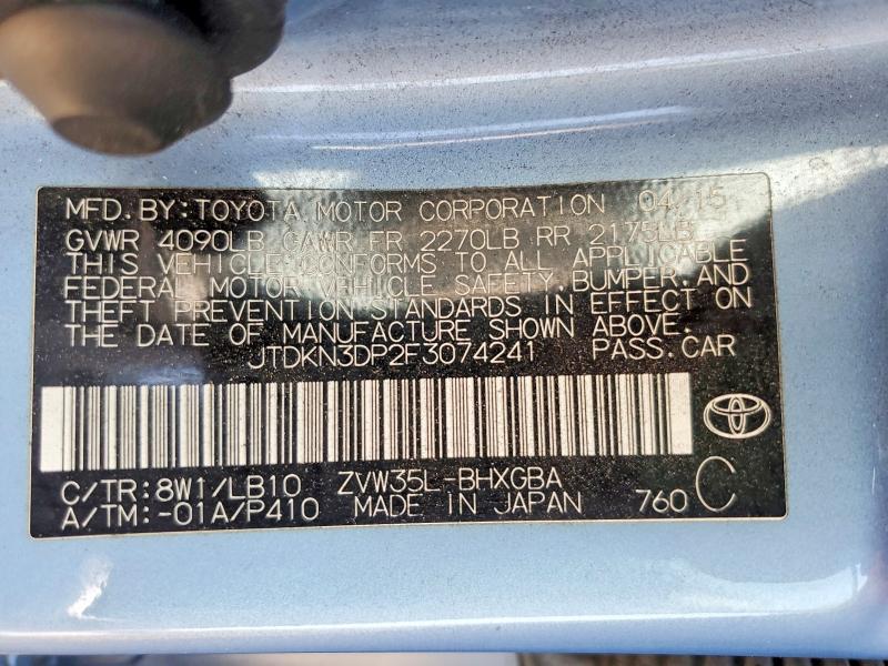 Aukcja sprzedaży 2015 Toyota Prius Plug-in Hybrid, vin: JTDKN3DP2F3074241, numer aukcji: 60520186