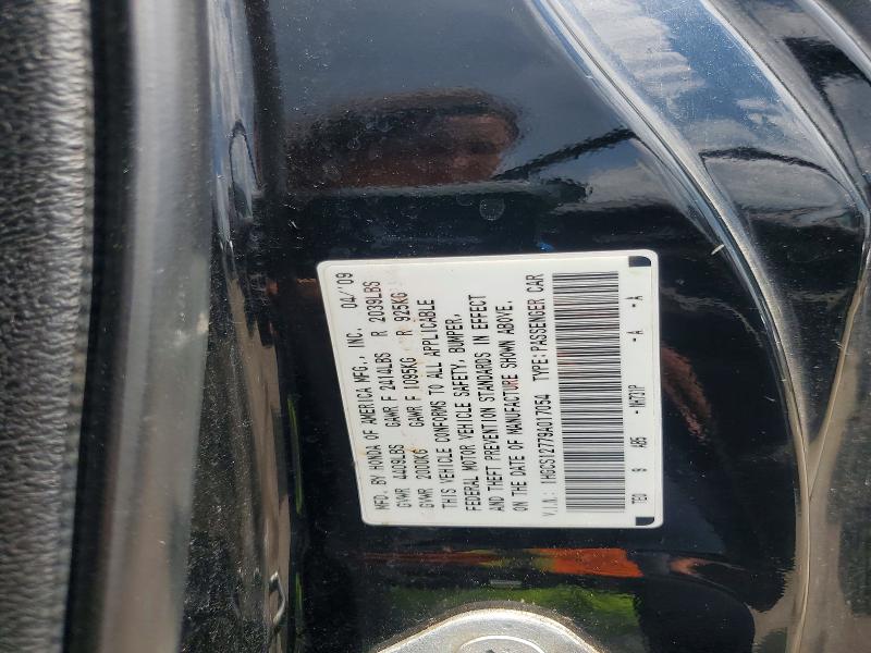 59684946 :رقم المزاد ، 1HGCS12779A017054 vin ، 2009 Honda Accord مزاد بيع