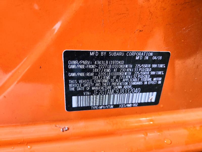 Aukcja sprzedaży 2018 Subaru Crosstrek, vin: JF2GTAMC9J8332040, numer aukcji: 97682675