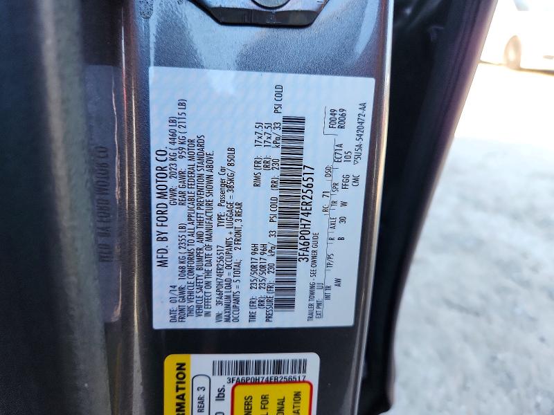 Продаж на аукціоні авто 2014 Ford Fusion, vin: 3FA6P0H74ER256517, номер лоту: 59189676