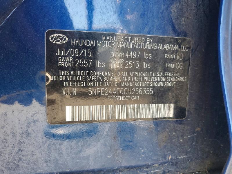 Aukcja sprzedaży 2016 Hyundai Sonata, vin: 5NPE24AF6GH266355, numer aukcji: 63371866