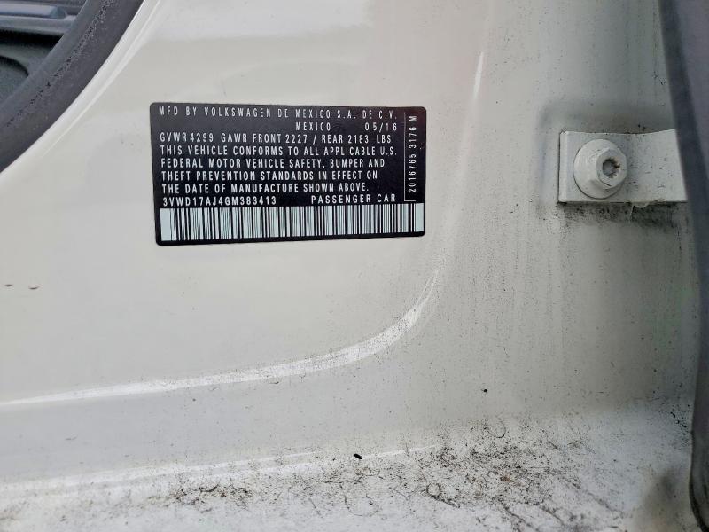 Aukcja sprzedaży 2016 Volkswagen Jetta, vin: 3VWD17AJ4GM383413, numer aukcji: 62991556