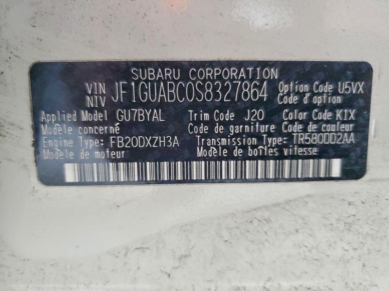 61346806 :رقم المزاد ، JF1GUABC0S8327864 vin ، 2025 Subaru Impreza مزاد بيع
