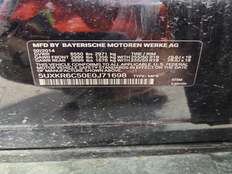 61728606 :رقم المزاد ، 5UXKR6C50E0J71698 vin ، 2014 Bmw X5 مزاد بيع
