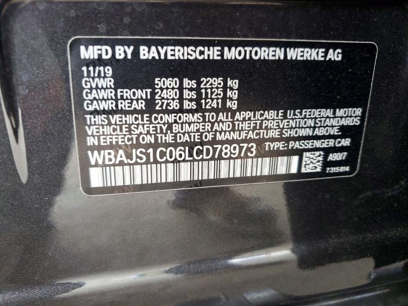 59728346 :رقم المزاد ، WBAJS1C06LCD78973 vin ، 2020 Bmw 540 مزاد بيع
