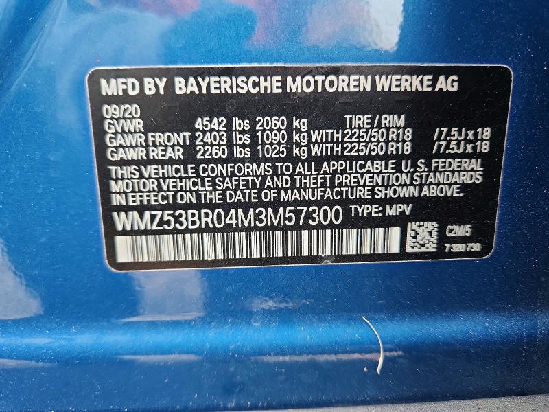 62288476 :رقم المزاد ، WMZ53BR04M3M57300 vin ، 2021 Mini Cooper مزاد بيع