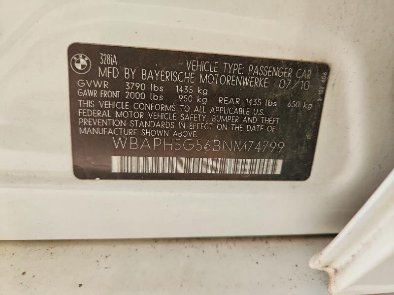 Продаж на аукціоні авто 2011 Bmw 328, vin: WBAPH5G56BNM74799, номер лоту: 63188956