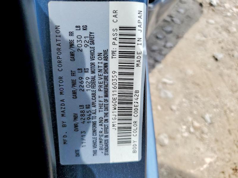 2014 Mazda 6 მანქანა იყიდება აუქციონზე, vin: JM1GJ1W60E1160359, აუქციონის ნომერი: 63187646