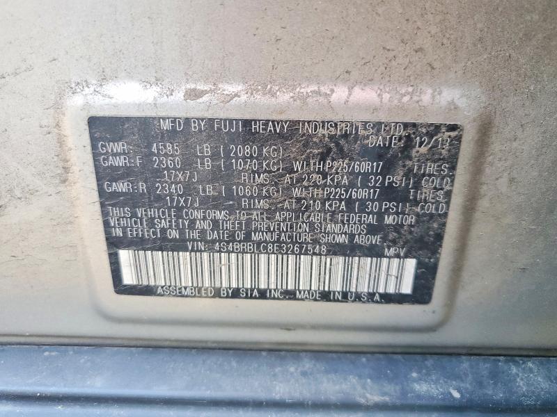 Продажа на аукционе авто 2014 Subaru Outback, vin: 4S4BRBLC8E3267548, номер лота: 63198706