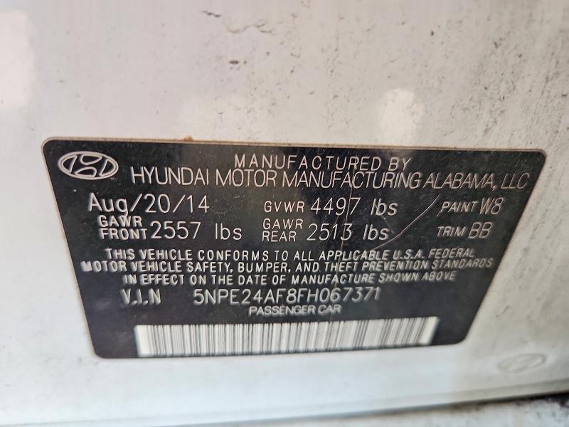 Продаж на аукціоні авто 2015 Hyundai Sonata, vin: 5NPE24AF8FH067371, номер лоту: 60510976