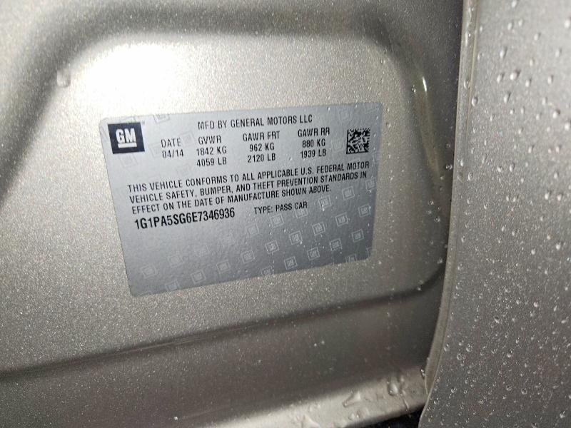 2014 Chevrolet Cruze მანქანა იყიდება აუქციონზე, vin: 1G1PA5SG6E7346936, აუქციონის ნომერი: 61703316