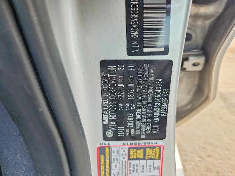 Aukcja sprzedaży 2012 Kia Rio, vin: KNADM5A36C6040934, numer aukcji: 61049356