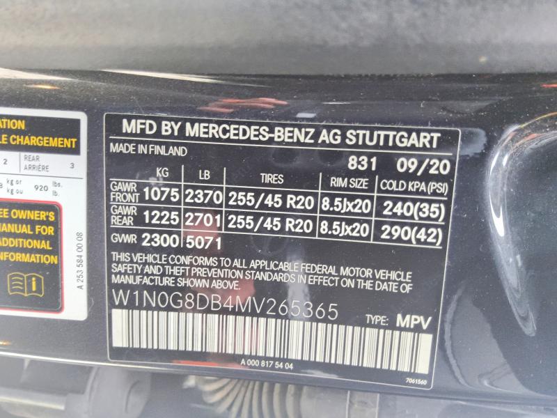 Aukcja sprzedaży 2021 Mercedes-benz Glc, vin: W1N0G8DB4MV265365, numer aukcji: 60030526