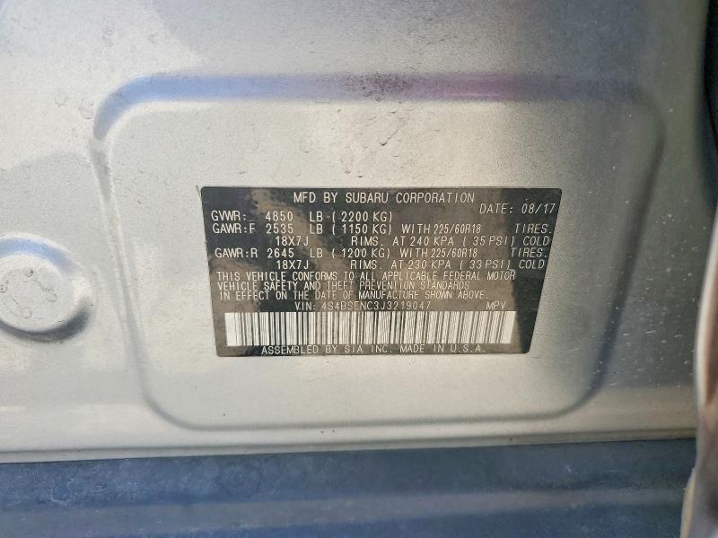 Продаж на аукціоні авто 2018 Subaru Outback, vin: 4S4BSENC3J3219047, номер лоту: 60976166