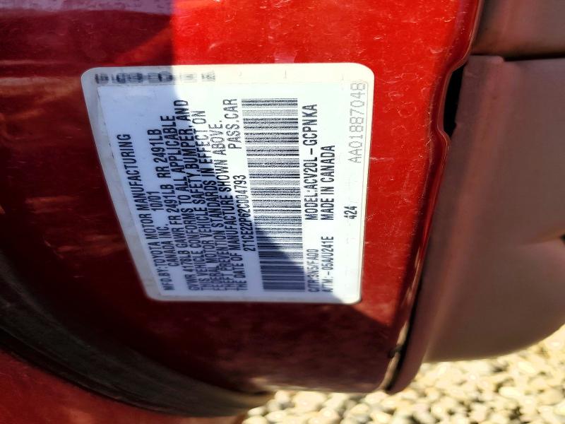 61362636 :رقم المزاد ، 2T1CE22P62C004793 vin ، 2002 Toyota Camry Solara مزاد بيع