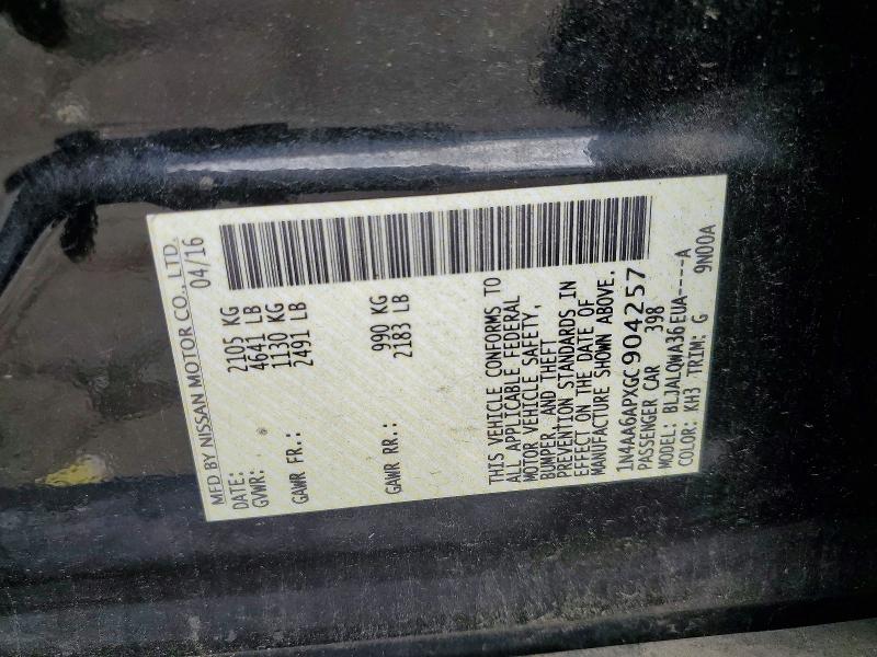 Aukcja sprzedaży 2016 Nissan Maxima, vin: 1N4AA6APXGC904257, numer aukcji: 61675526