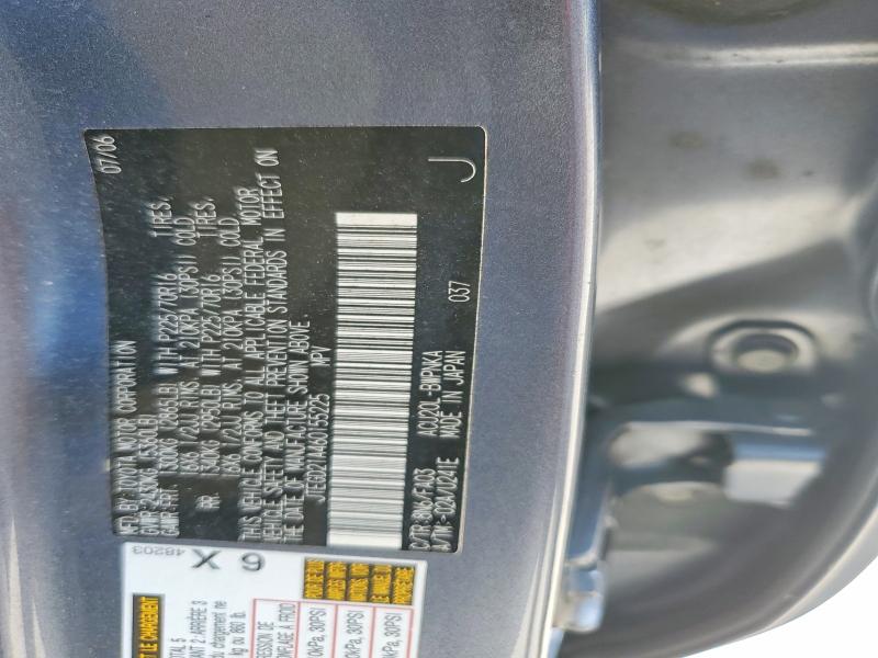 Aukcja sprzedaży 2006 Toyota Highlander, vin: JTEGD21A460155225, numer aukcji: 62620156