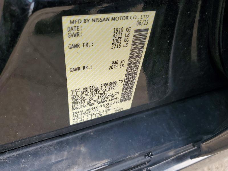 Продажа на аукционе авто 2015 Nissan Altima, vin: 1N4AL3AP5FC459126, номер лота: 61681016