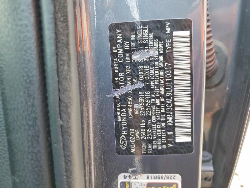 2020 Hyundai Tucson მანქანა იყიდება აუქციონზე, vin: KM8J3CAL9LU110317, აუქციონის ნომერი: 60873426