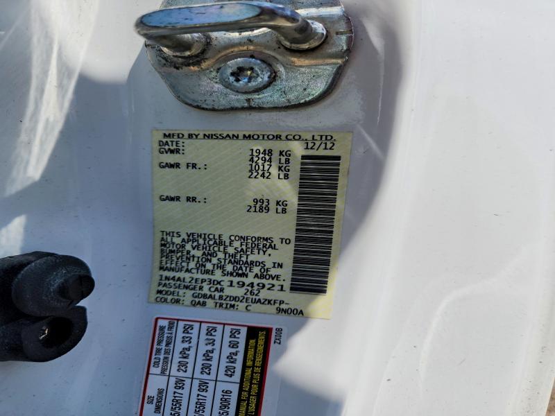 Продажа на аукционе авто 2013 Nissan Altima, vin: 1N4AL2EP3DC194921, номер лота: 59885726