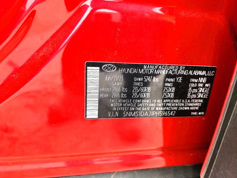 Продаж на аукціоні авто 2023 Hyundai Santa Fe, vin: 5NMS1DAJ1PH596542, номер лоту: 61216936