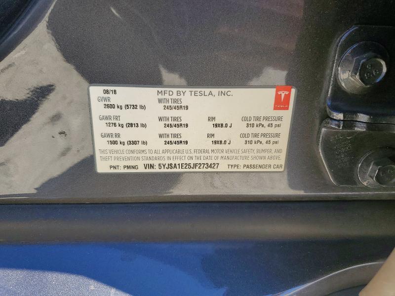 Aukcja sprzedaży 2018 Tesla Model S, vin: 5YJSA1E25JF273427, numer aukcji: 62778436