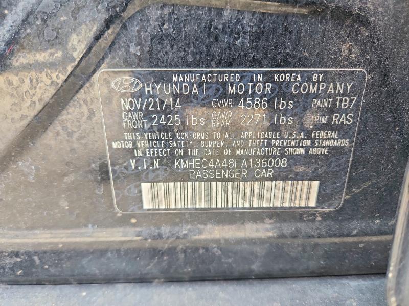 Продаж на аукціоні авто 2015 Hyundai Sonata Hybrid, vin: KMHEC4A48FA136008, номер лоту: 63224816