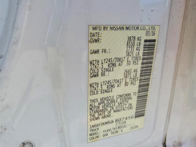 Продажа на аукционе авто 2016 Nissan Nv 1500, vin: 1N6BF0KM9GN807456, номер лота: 60048486