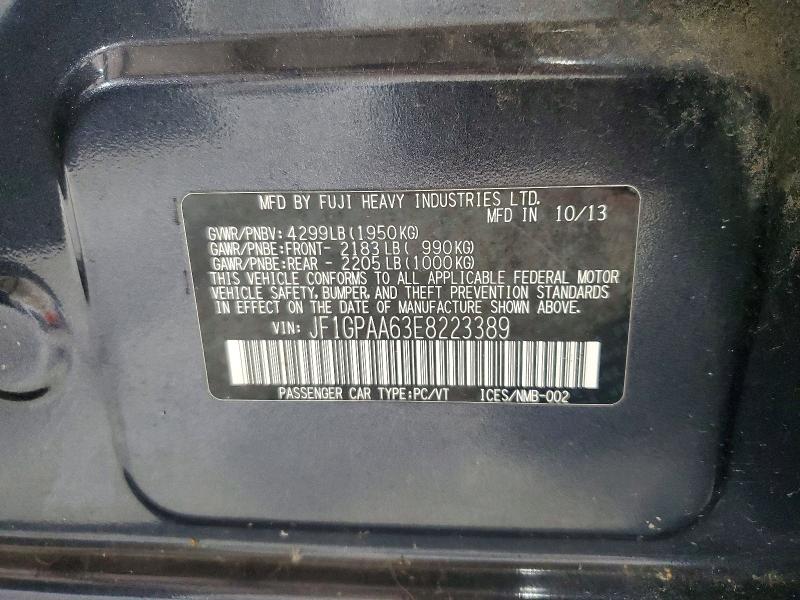 2014 Subaru Impreza მანქანა იყიდება აუქციონზე, vin: JF1GPAA63E8223389, აუქციონის ნომერი: 62249726