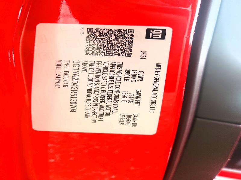 Продаж на аукціоні авто 2024 Chevrolet Corvette, vin: 1G1YA2D42R5130704, номер лоту: 62416776