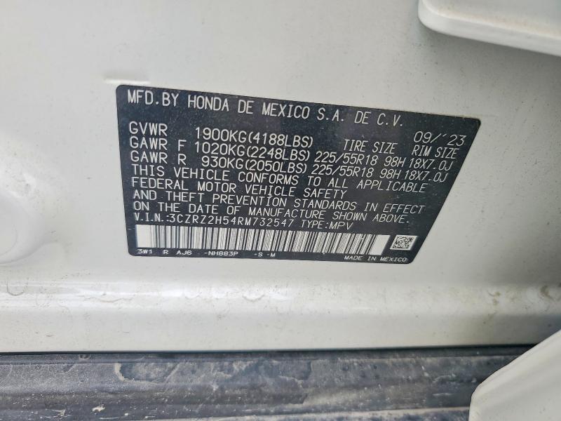 2024 Honda Hr-v მანქანა იყიდება აუქციონზე, vin: 3CZRZ2H54RM732547, აუქციონის ნომერი: 60411546
